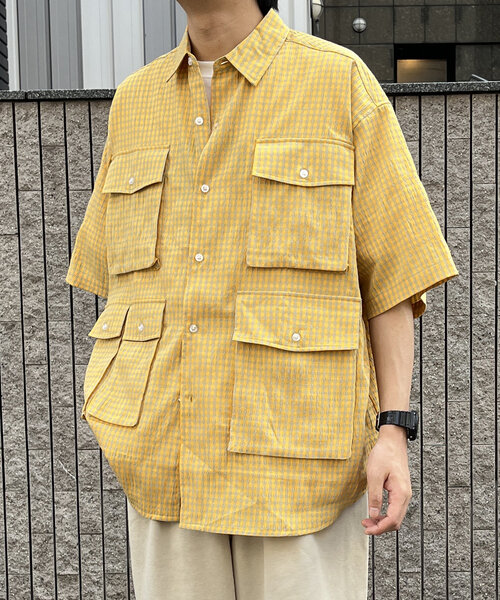 CPCM(シーピーシーエム)の「【NEWデザイン!】チェックフィッシング半袖シャツ(シャツ/ブラウス・メンズ・ブラック/ネイビー/カーキ/イエロー/ブルー/グリーン/ブラック系その他/イエロー系その他/ダークブルー/ブルー系その他・MEDIUM/LARGE)」の10枚目の写真