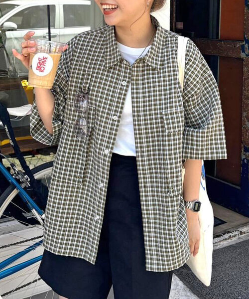 CPCM(シーピーシーエム)の「【NEWデザイン!】チェックフィッシング半袖シャツ(シャツ/ブラウス・メンズ・ブラック/ネイビー/カーキ/イエロー/ブルー/グリーン/ブラック系その他/イエロー系その他/ダークブルー/ブルー系その他・MEDIUM/LARGE)」の4枚目の写真