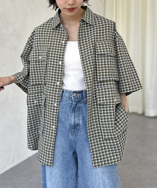 CPCM(シーピーシーエム)の「【NEWデザイン!】チェックフィッシング半袖シャツ(シャツ/ブラウス・メンズ・ブラック/ネイビー/カーキ/イエロー/ブルー/グリーン/ブラック系その他/イエロー系その他/ダークブルー/ブルー系その他・MEDIUM/LARGE)」の5枚目の写真