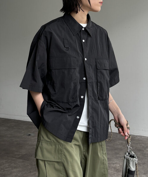CPCM 半袖チェックフィッシングシャツ ブルー 半袖チェックフィッシングシャツ（シャツ/ブラウス）｜CPCM
