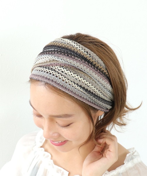 MIXボリュームターバン（ヘアバンド）｜Three Four Time（スリーフォー