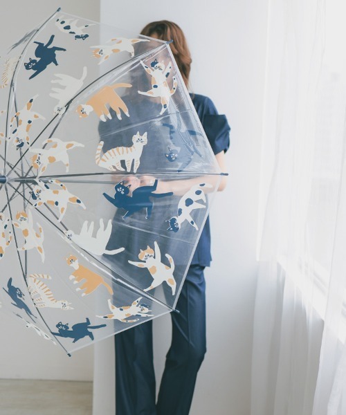 DONOBAN（ドノバン）の「ビニール傘（ねこ・森・花柄）透明（長傘・レディース・その他3/その他2/その他1・ONESIZE）」の13枚目の写真