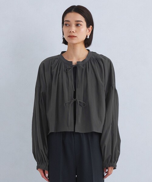 green label relaxing(グリーンレーベルリラクシング)の「2WAY クロップド ギャザー ブラウス(シャツ/ブラウス・レディース・ナチュラル/ライラック/ブラック・FREE)」の19枚目の写真