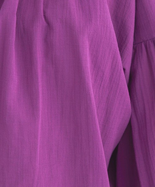 green label relaxing(グリーンレーベルリラクシング)の「2WAY クロップド ギャザー ブラウス(シャツ/ブラウス・レディース・ナチュラル/ライラック/ブラック・FREE)」の10枚目の写真