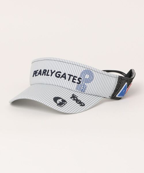 ストライプ柄 コットンツイル×メッシュバイザー (UNISEX)（サンバイザー）｜PEARLY GATES（パーリーゲイツ）