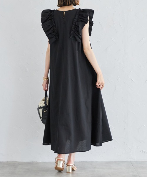 each（イーチ）の「ショルダーフリルコットンAラインワンピース（ワンピース・レディース・ブルー/ブラック/ライトグリーン/レッド/グリーン・FREE）」の20枚目の写真