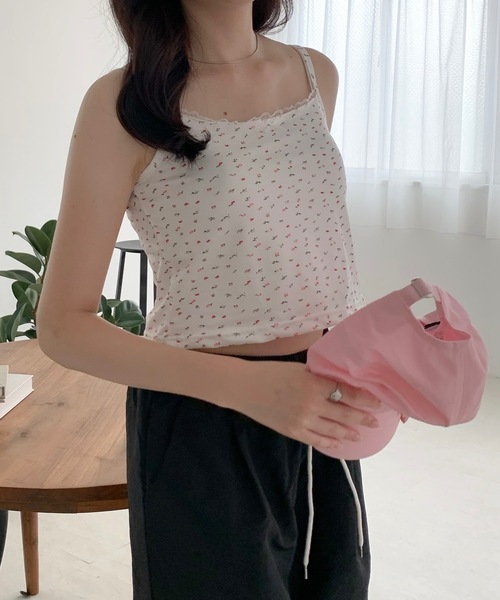 Teem Store(チームストア)の「フラワー リボンレース キャミソール(キャミソール・レディース・アイボリー/ピンク/ホワイト・S/M/L)」の16枚目の写真