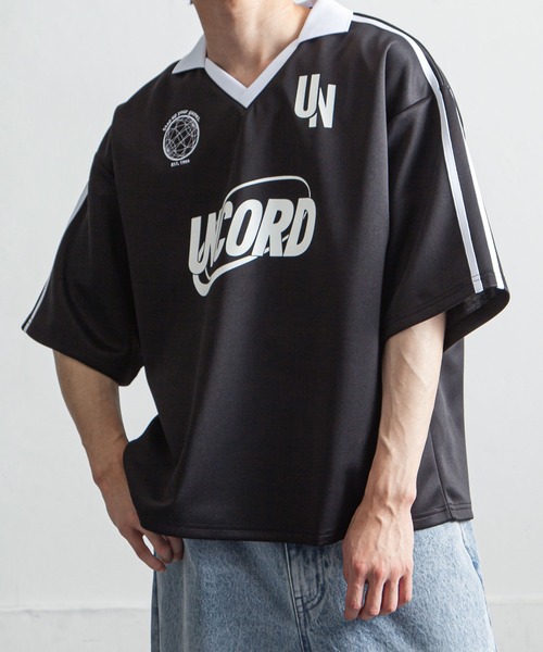 UNCORD（アンコード）の「【UNCORD】Soccer Game Half Sleeve Shirt / ゲームシャツ / サッカーシャツ（Tシャツ/カットソー・メンズ・オフホワイト/ブラック/チャコール/グレー・MEDIUM/LARGE/X-LARGE）」の2枚目の写真