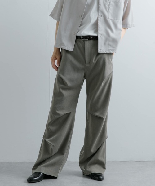 SENSE OF PLACE by URBAN RESEARCH（センスオブプレイスバイアーバンリサーチ）の「ランダムタックフレアパンツ（その他パンツ・メンズ・ブラック/カーキ・MEDIUM/LARGE）」の8枚目の写真