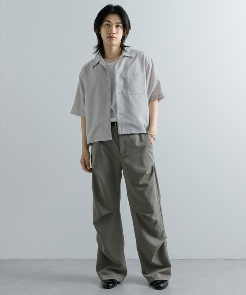 SENSE OF PLACE by URBAN RESEARCH（センスオブプレイスバイアーバンリサーチ）の「ランダムタックフレアパンツ（その他パンツ・メンズ・ブラック/カーキ・MEDIUM/LARGE）」の15枚目の写真