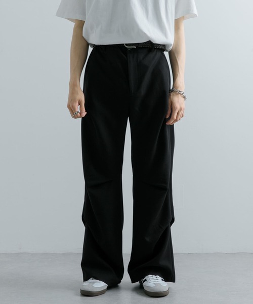 SENSE OF PLACE by URBAN RESEARCH（センスオブプレイスバイアーバンリサーチ）の「ランダムタックフレアパンツ（その他パンツ・メンズ・ブラック/カーキ・MEDIUM/LARGE）」の16枚目の写真