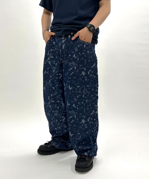 WHO'S WHO gallery(フーズフーギャラリー)の「デジジャガードデニム(デニムパンツ・メンズ・インディゴブルー/サックスブルー・FREE)」の1枚目の写真