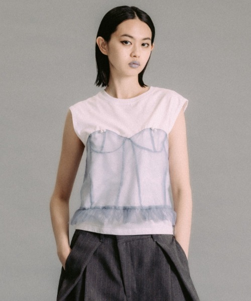 セール】【VIVIANO/ヴィヴィアーノ】《STUDIOUS別注》Tulle Corsert T