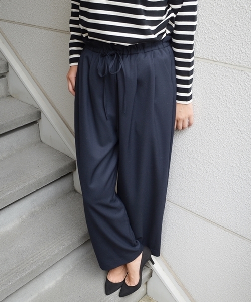 SHIPS for women（シップスフォーウィメン）の「ワイドパンツ（その他パンツ・レディース・ライトグレー/ネイビー/アイボリー・36/38）」の3枚目の写真