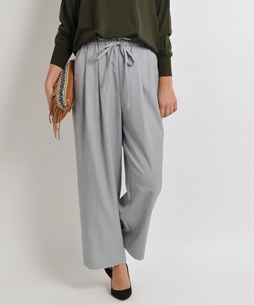 SHIPS for women（シップスフォーウィメン）の「ワイドパンツ（その他パンツ・レディース・ライトグレー/ネイビー/アイボリー・36/38）」の5枚目の写真