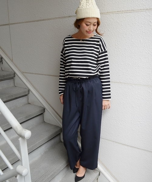 SHIPS for women（シップスフォーウィメン）の「ワイドパンツ（その他パンツ・レディース・ライトグレー/ネイビー/アイボリー・36/38）」の6枚目の写真