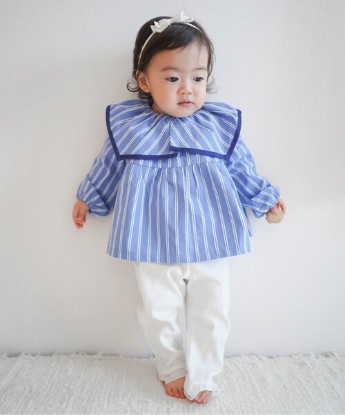 apres les cours（アプレレクール）の「7days Style/フリルレギンス（その他パンツ・キッズ・グレー/アイボリー/ドット・110/120/80/90/100/130）」の4枚目の写真