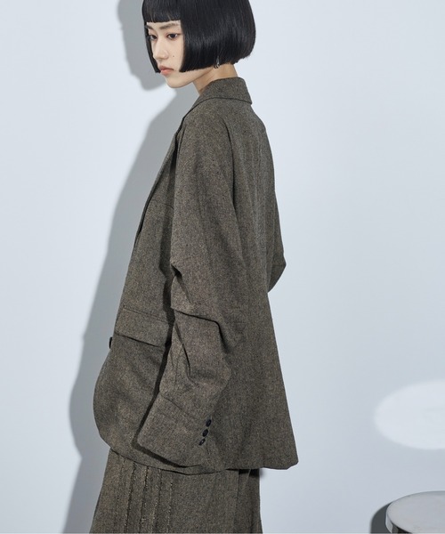 THE YOn（ザヨン）の「タックスリーブツイードテーラードジャケット（テーラードジャケット・レディース・ブラウン/グレー・FREE）」の22枚目の写真