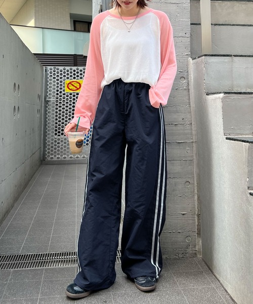 ABYS(アビス)の「サイドライン裾ドロストトラックパンツ(その他パンツ・レディース・ネイビー/ホワイト・FREE)」の12枚目の写真