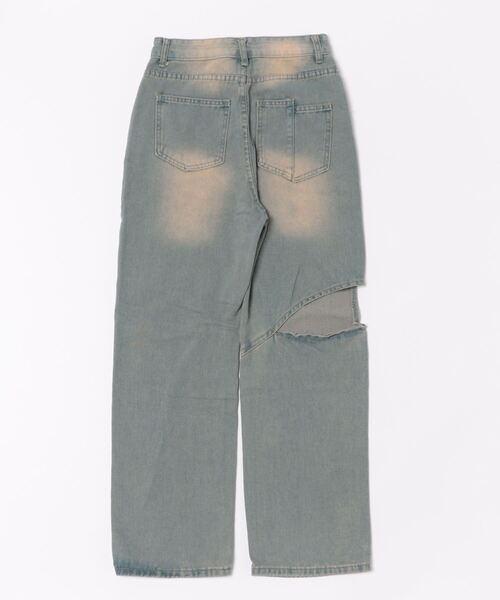 i-dare(アイディア)の「【i-dare】カットアウト ワイド デニム パンツ(デニムパンツ・レディース・ネイビー・SMALL/MEDIUM/LARGE/X-LARGE)」の7枚目の写真