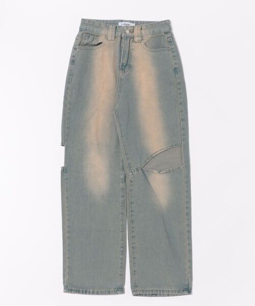 i-dare(アイディア)の「【i-dare】カットアウト ワイド デニム パンツ(デニムパンツ・レディース・ネイビー・SMALL/MEDIUM/LARGE/X-LARGE)」の6枚目の写真