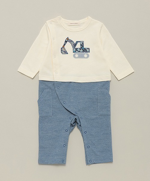 【セール】リバティ働くクルマカバーオール（ロンパース）｜sense of wonder（センスオブワンダー）