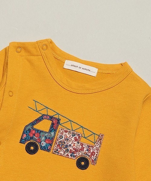 【セール】リバティ働くクルマカバーオール（ロンパース）｜sense of wonder（センスオブワンダー）