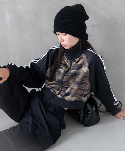 WEGO（ウィゴー）の「WEGO/【新色追加でリバイバル！】ショートトラックジャケット（ブルゾン・レディース・ブラック/ワイン/その他1/ネイビー/ピンク・FREE）」の21枚目の写真