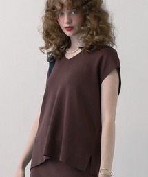 saloon | SALOON(サルーン)/Vネックフレンチスリーブニット【セットアップ可】(ニット/セーター)