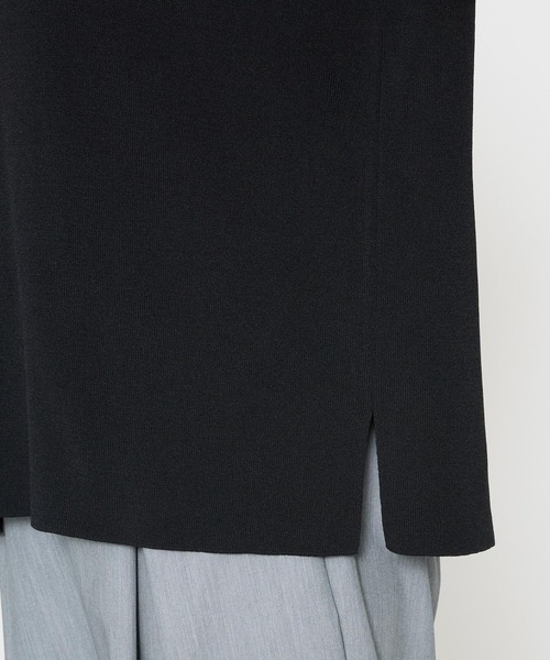 saloon（サルーン）の「SALOON(サルーン)/Vネックフレンチスリーブニット【手洗い可】セットアップ可（ニット/セーター・レディース・ブラウン/ブラック・FREE）」の7枚目の写真