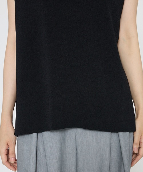 saloon（サルーン）の「SALOON(サルーン)/Vネックフレンチスリーブニット【手洗い可】セットアップ可（ニット/セーター・レディース・ブラウン/ブラック・FREE）」の6枚目の写真