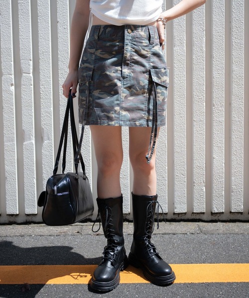 WEGO(ウィゴー)の「WEGO/ヴィンテージウォッシュカーゴミニスカート(スカート・レディース・その他1・FREE)」の4枚目の写真