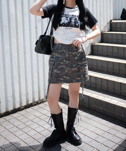 WEGO(ウィゴー)の「WEGO/ヴィンテージウォッシュカーゴミニスカート(スカート・レディース・その他1・FREE)」の3枚目の写真