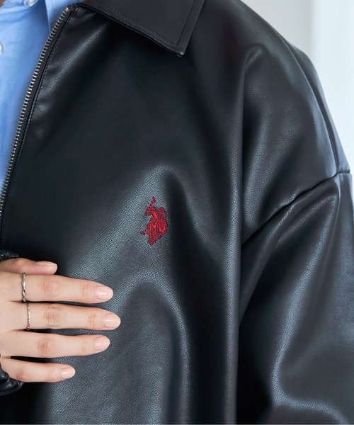【セール】∴WEGO/【2024AW/大人気シリーズに新作登場！】U.S.POLO ASSN.フェイクレザージャケット（ブルゾン）｜U.S. POLO ASSN.（ユーエスポロアッスン）