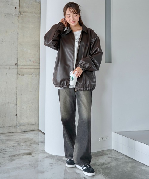 【セール】∴WEGO/【2024AW/大人気シリーズに新作登場！】U.S.POLO ASSN.フェイクレザージャケット（ブルゾン）｜U.S. POLO ASSN.（ユーエスポロアッスン）