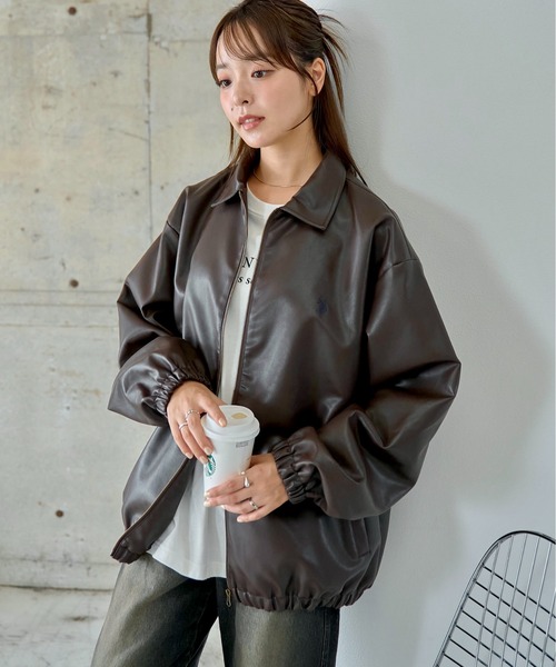 【セール】∴WEGO/【2024AW/大人気シリーズに新作登場！】U.S.POLO ASSN.フェイクレザージャケット（ブルゾン）｜U.S. POLO ASSN.（ユーエスポロアッスン）
