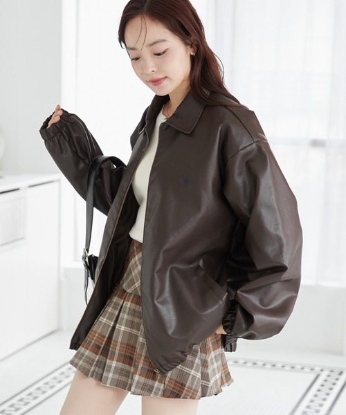 【セール】∴WEGO/【2024AW/大人気シリーズに新作登場！】U.S.POLO ASSN.フェイクレザージャケット（ブルゾン）｜U.S. POLO ASSN.（ユーエスポロアッスン）