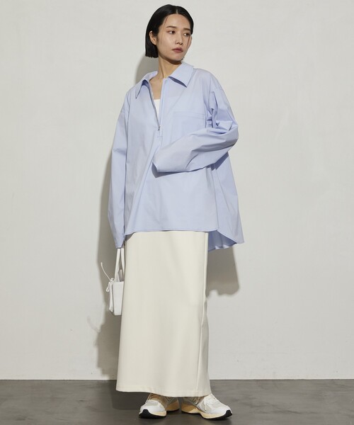 Firsthand(ファーストハンド)の「Firsthand/ファーストハンド スキッパーZIPシャツ(シャツ/ブラウス・レディース・サックスブルー/ホワイト・フリ-)」の3枚目の写真