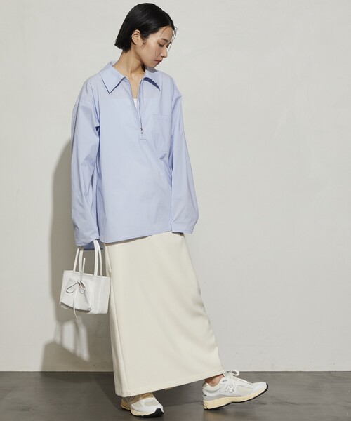 Firsthand(ファーストハンド)の「Firsthand/ファーストハンド スキッパーZIPシャツ(シャツ/ブラウス・レディース・サックスブルー/ホワイト・フリ-)」の10枚目の写真