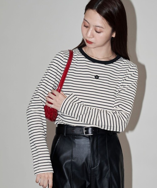 「PUBLUX」 長袖シャツ「MARY QUANTコラボ」 フリ- イエロー レディース PUBLUX（パブリュクス）の「MARY QUANT × PUBLUX/マリークワント
