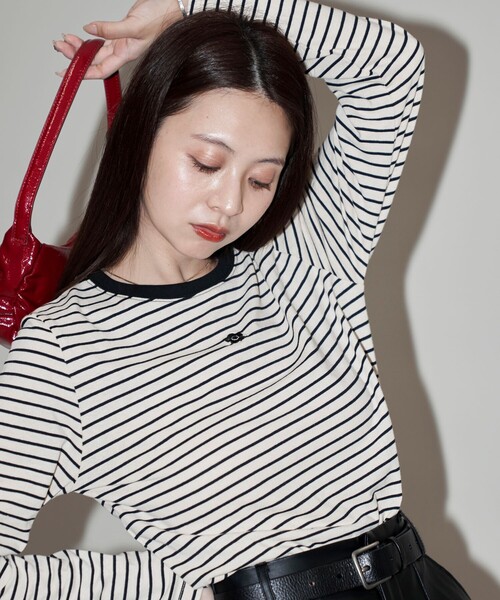 PUBLUX(パブリュクス)の「MARY QUANT × PUBLUX/マリークワント ワンポイントロゴロンT 限定展開(Tシャツ/カットソー・レディース・マルチ/ブラック/オフホワイト・フリ-)」の14枚目の写真