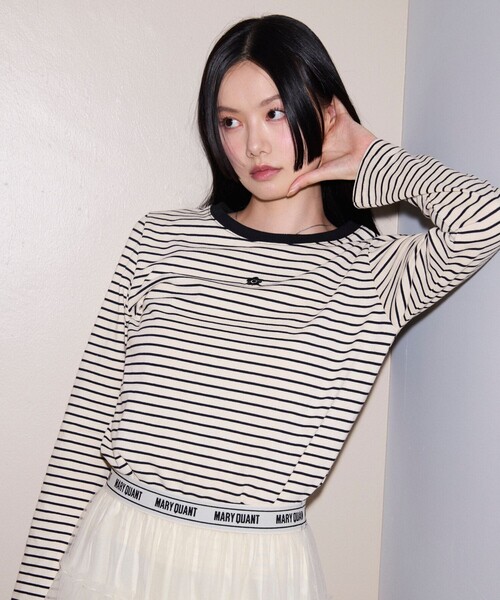 PUBLUX(パブリュクス)の「MARY QUANT × PUBLUX/マリークワント ワンポイントロゴロンT 限定展開(Tシャツ/カットソー・レディース・マルチ/ブラック/オフホワイト・フリ-)」の17枚目の写真