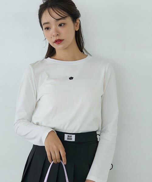 PUBLUX(パブリュクス)の「MARY QUANT × PUBLUX/マリークワント ワンポイントロゴロンT 限定展開(Tシャツ/カットソー・レディース・マルチ/ブラック/オフホワイト・フリ-)」の21枚目の写真
