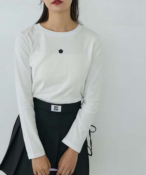 PUBLUX(パブリュクス)の「MARY QUANT × PUBLUX/マリークワント ワンポイントロゴロンT 限定展開(Tシャツ/カットソー・レディース・マルチ/ブラック/オフホワイト・フリ-)」の22枚目の写真