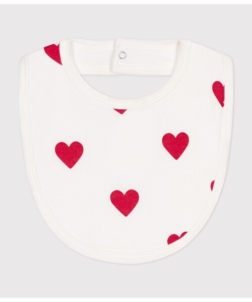 PETIT BATEAU(プチバトー)の「サークルスタイ(スタイ/よだれかけ・キッズ・ホワイト×レッド・ONE SIZE)」の3枚目の写真