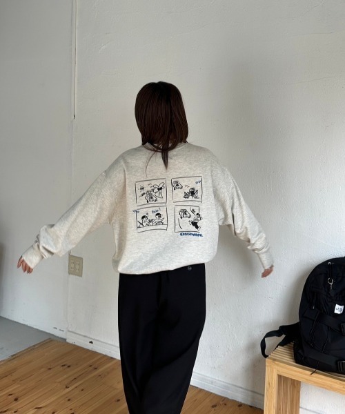 kaoyorinakami(カオヨリナカミ)の「4 comic sweat / 4コマスウェット(スウェット・メンズ・グレー/ブラック・X-LARGE/LARGE/MEDIUM/SMALL/X-SMALL)」の10枚目の写真