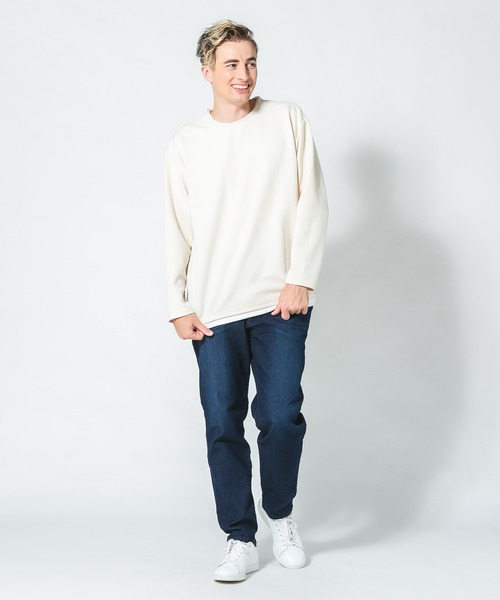 Blue Standard （ブルースタンダード）の「【BLUE STANDARD/ブルースタンダード】スーパーストレッチデニム テーパード 軽量 体型カバー（デニムパンツ・メンズ・ワンウォッシュ/スミクロ/インディゴブルー・MEDIUM/LARGE/X-LARGE）」の21枚目の写真