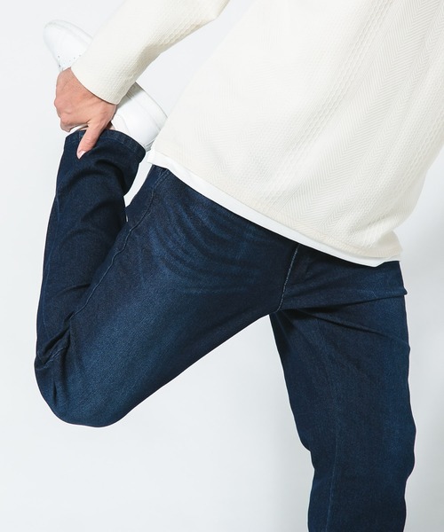 Blue Standard （ブルースタンダード）の「【BLUE STANDARD/ブルースタンダード】スーパーストレッチデニム テーパード 軽量 体型カバー（デニムパンツ・メンズ・ワンウォッシュ/スミクロ/インディゴブルー・MEDIUM/LARGE/X-LARGE）」の20枚目の写真