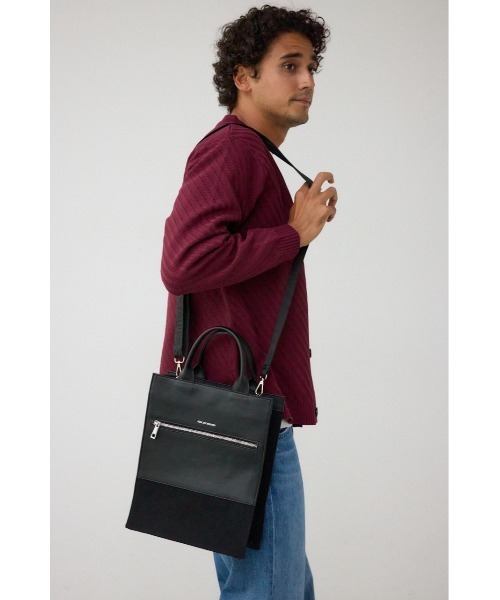 AZUL by moussy（アズールバイマウジー）の「スクエアトートバッグ（トートバッグ・メンズ・ブラック/オフホワイト・FREE）」の10枚目の写真