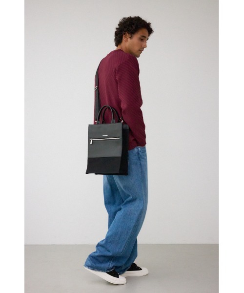 AZUL by moussy（アズールバイマウジー）の「スクエアトートバッグ（トートバッグ・メンズ・ブラック/オフホワイト・FREE）」の9枚目の写真